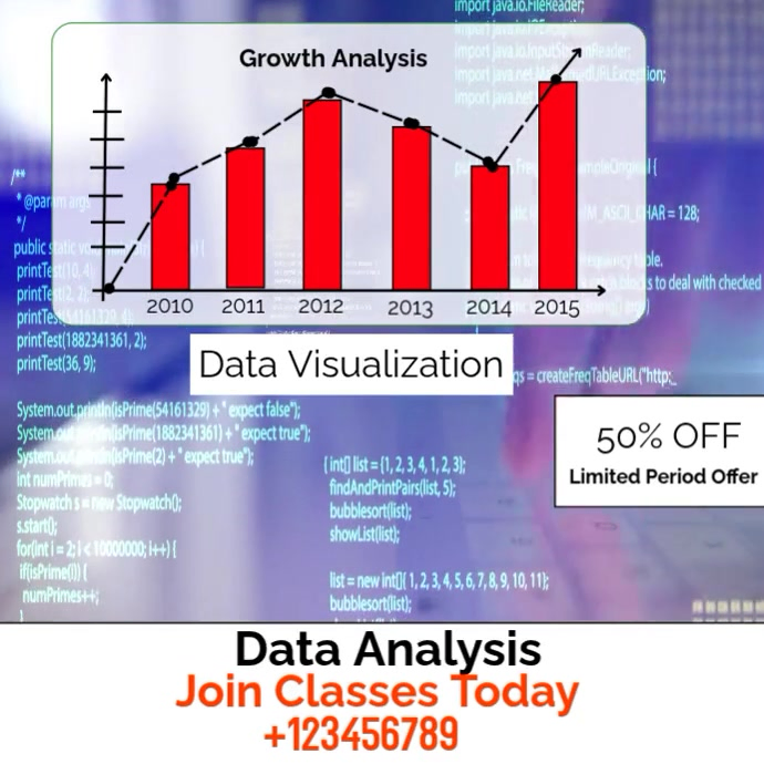 Data Analysis Classes Poster Template | PosterMyWall