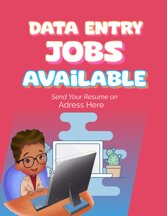 Data entry jobs flyer template | PosterMyWall