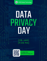 Minimalistic Data Privacy Day Webinar Poster Template | PosterMyWall