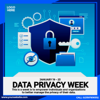 Blue Data Privacy Awareness Publicación de Instagram Template