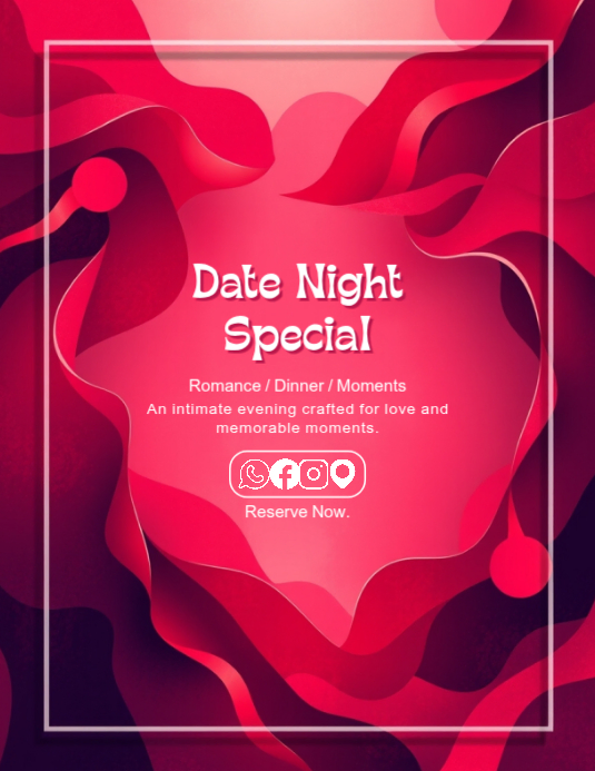 Modèle Date Night Flyer Design – Romantic Evening Event | PosterMyWall