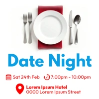 Date Night flyer poster template design