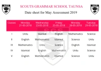 Date sheet A4 template