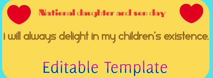Daughter and son day quote Facebook Omslag Foto template