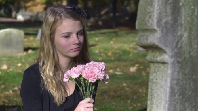 Daughters offer flowers to their father's gra YouTube Thumbnail template