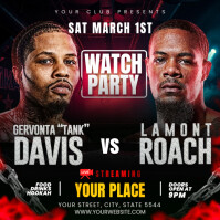 Davis vs Roach flyer โพสต์บน Instagram template