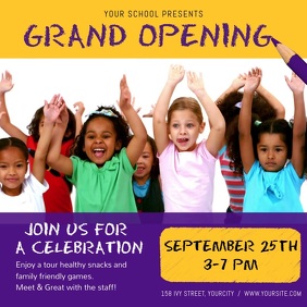 Day Care Grand Opening Square Video Template Postermywall