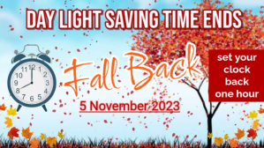 Hvid Daylight Saving Time Reminder Digitale display Template