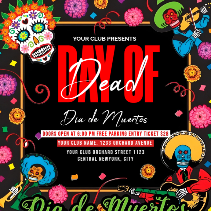 Day Of Dead Post template
