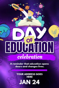 Day of Education Celebration Póster template