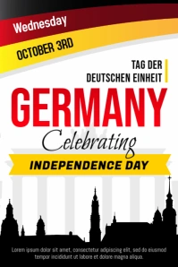 Day of German Unity Poster with Silhouettes template
