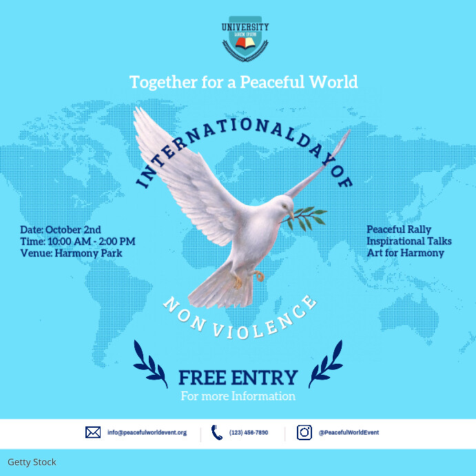 Day of Non-violence University Event Instagram Post template