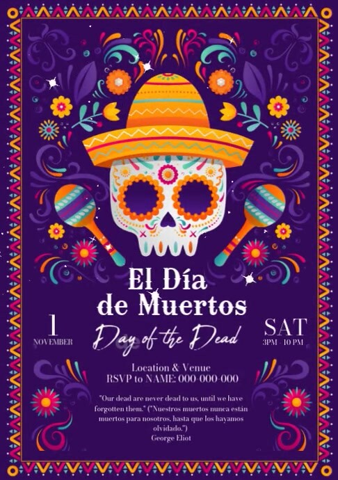 Day of the dead A4 template