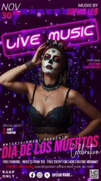 Day Of The Dead Event Digital Display (9:16) template