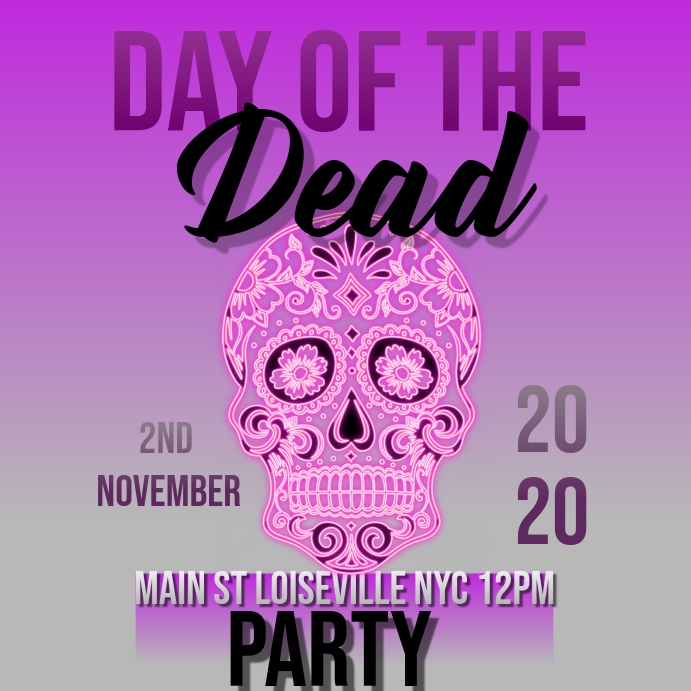 day of the dead party Сообщение Instagram template