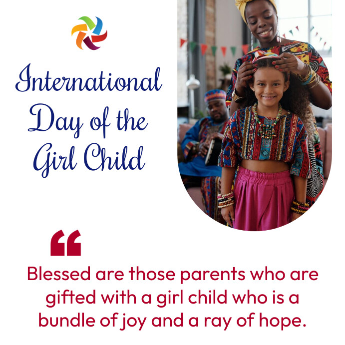 Day of the Girl Child mother daughter Instagram-opslag template