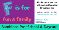 daycare, pre-school, kindergarden, academy, babysitting, clinic Facebook Shared Image template
