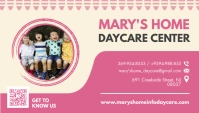 Pink Daycare Center Business Card Template