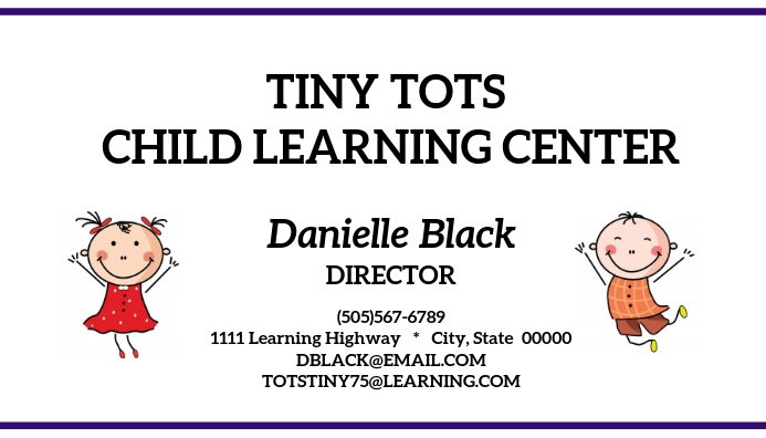 Daycare child learning center business card Template | PosterMyWall daycare-child-learning-center-business-card-template-postermywall