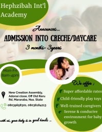 White Daycare Admission Ulotka Template