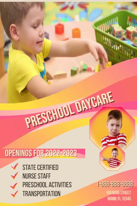 daycare template pull tab flyer poster postermywall templates posters backgrounds searching