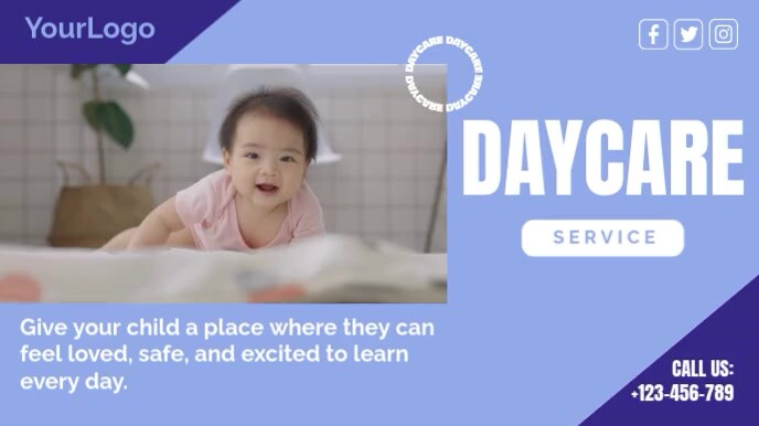 Daycare Service Digital Display (16:9) template