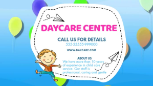 Blue Daycare Services Facebook-covervideo Template