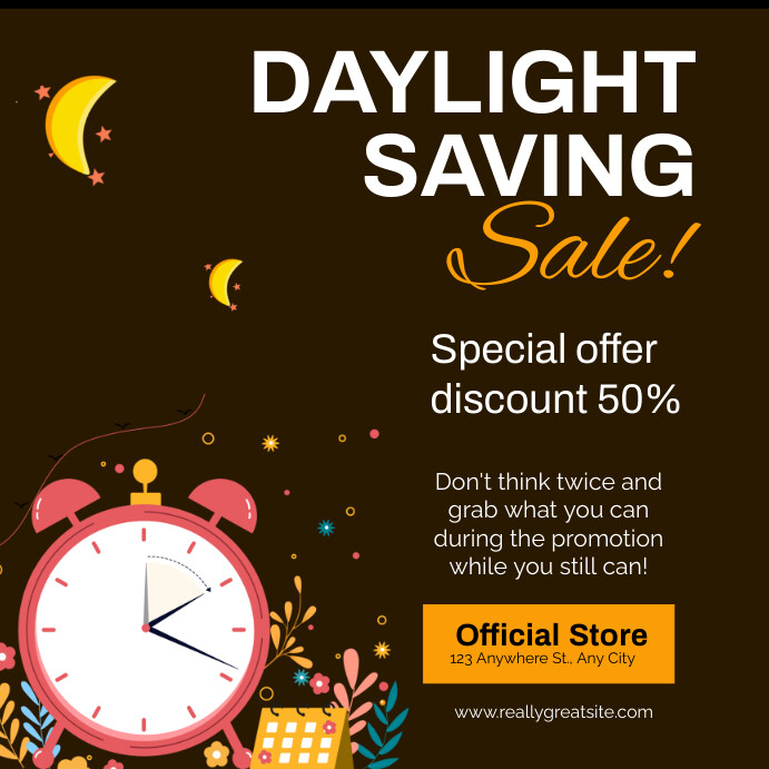 Copy of Daylight Saving Discount Poster Template | PosterMyWall