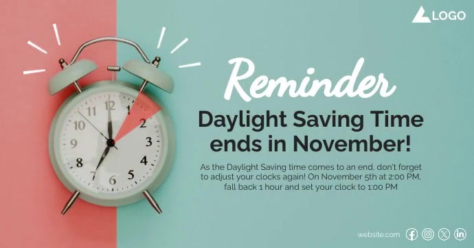 Daylight Saving Reminder Facebook Post | PosterMyWall