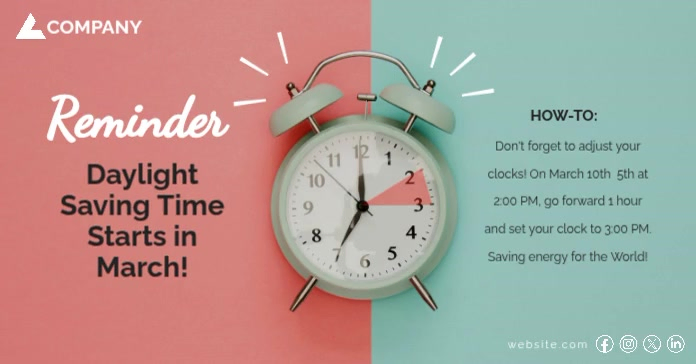 Daylight Saving Time Reminder Template | PosterMyWall