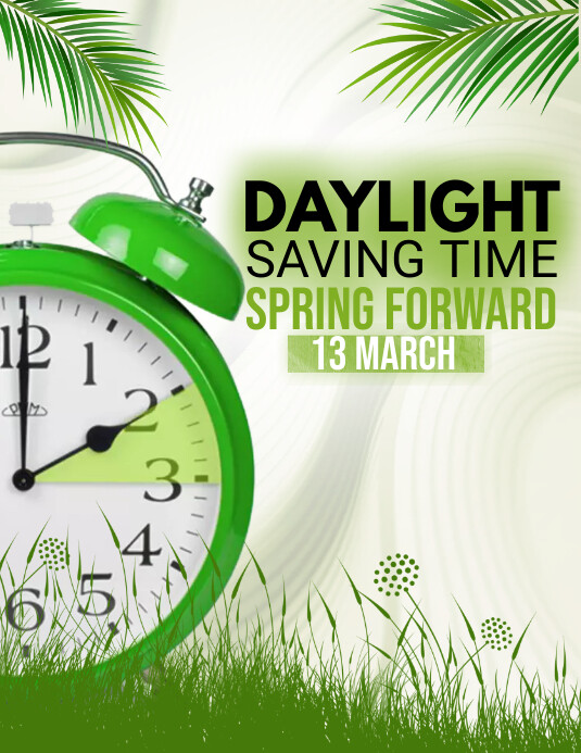 Daylight saving time, Spring Forward Template | PosterMyWall