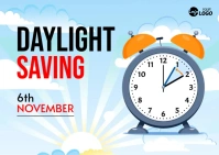 Daylight Saving Time Banner Design Cartolina template