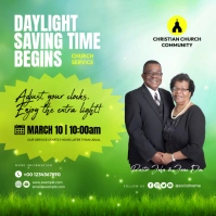 Daylight Saving Time Begins Church Service Instagram Post template