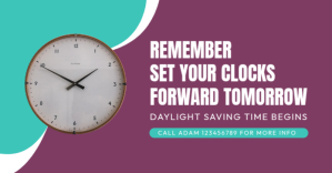 daylight saving time begins spring forward Facebook Shared Image template