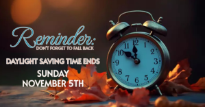 Black Daylight Saving Time Reminder Obraz udostępniany na Facebooku Template