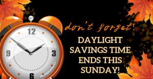 Black Daylight Savings Reminder Facebook Shared Image Template