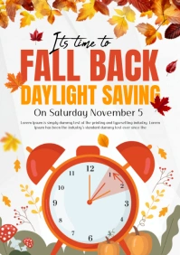Daylight saving time poster A5 template