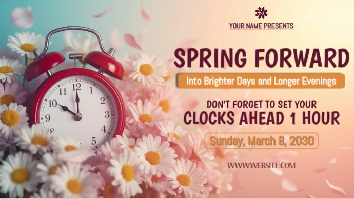 Daylight Saving Time Reminder Digital Display Video Template | PosterMyWall