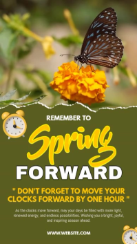 黄色 Daylight Saving Time Reminder Digitalt display Template