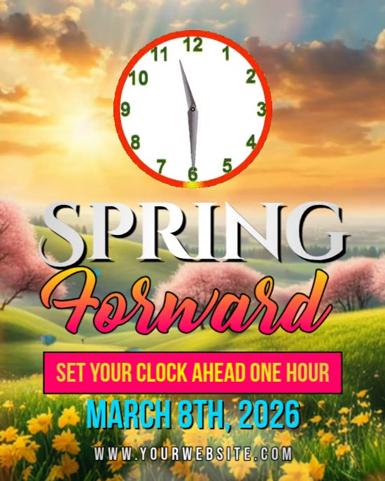 Daylight Saving Time Reminder Instagram Portrait Video Template ...