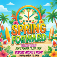 Daylight Saving Time Reminder Instagram Post Instagram-opslag template