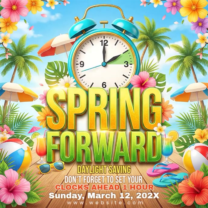 Daylight Saving Time Reminder Instagram Post Template | PosterMyWall