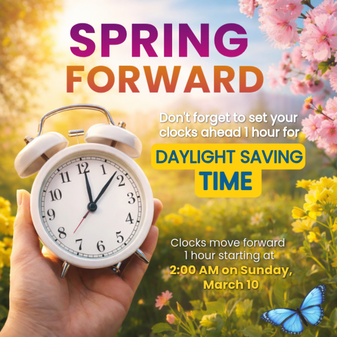 Daylight Saving Time Reminder Instagram Post Template | PosterMyWall
