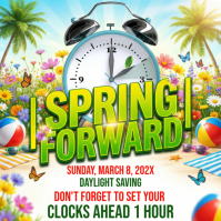 Daylight Saving Time Reminder Instagram Post template