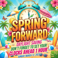 Daylight Saving Time Reminder Instagram Post template