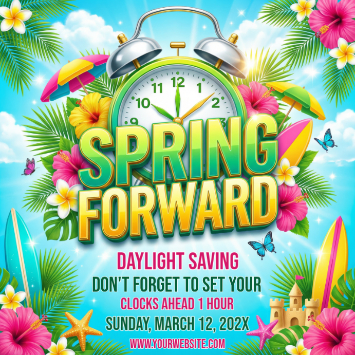 Copy of Daylight Saving Time Reminder Instagram Post | PosterMyWall