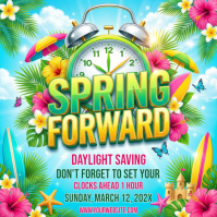 Daylight Saving Time Reminder Instagram Post Instagram-Beitrag template