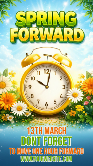 Daylight Saving Time Reminder Instagram Story Template | PosterMyWall