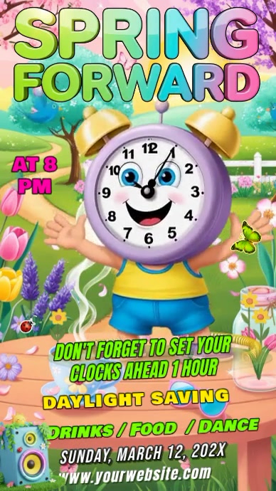 Daylight Saving Time Reminder Instagram Story Video Template | PosterMyWall