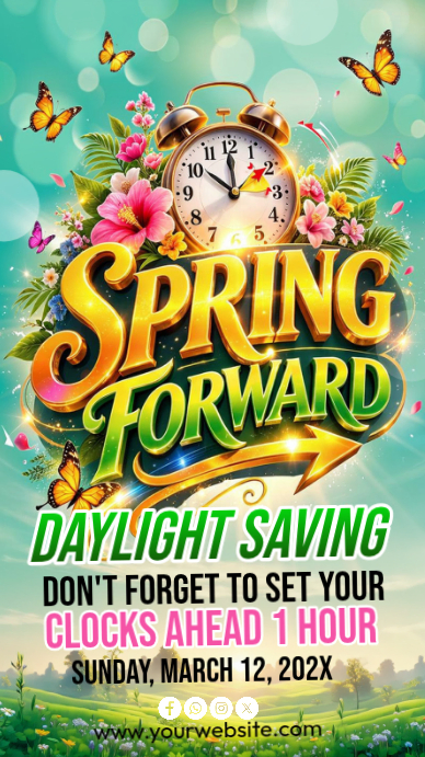 Daylight Saving Time Reminder Instagram Story Template | PosterMyWall